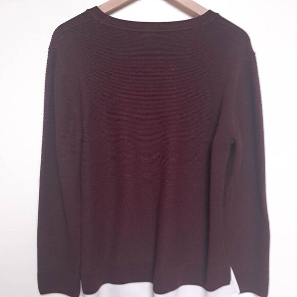 Hilary Radley Womens 2fer Long Sleeve Sweater Sz XXL Burgundy Wine Ribbed Tunic - Picture 5 of 8